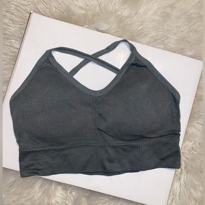 OS NEVER WORN gray opened back Sports Bra/Top